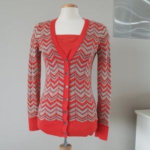 🔴 LOFT Wool Blend Chevy V-neckline Button-Down Cardi, Sz S